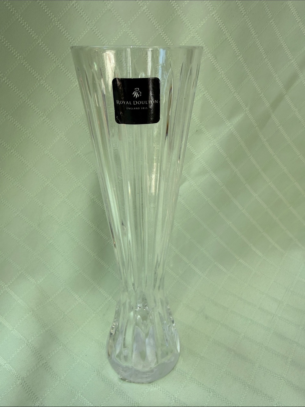 Vintage Royal Doulton Clear Crystal Fluted Bud Vase